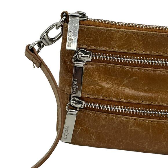 Hobo Purse Crossbody 'CRISTEL' Organizer Convertible Clutch Bag Cognac Brown - Picture 11 of 13